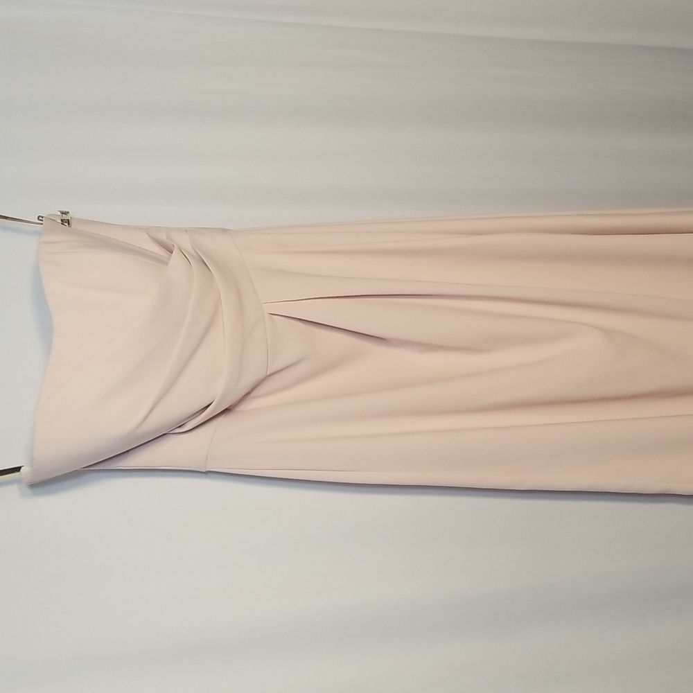 Pink/cream strapless gown